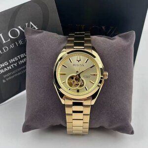 Bulova 39mm Gold Tone Dial Stainless Steel Men's Automatic Watch